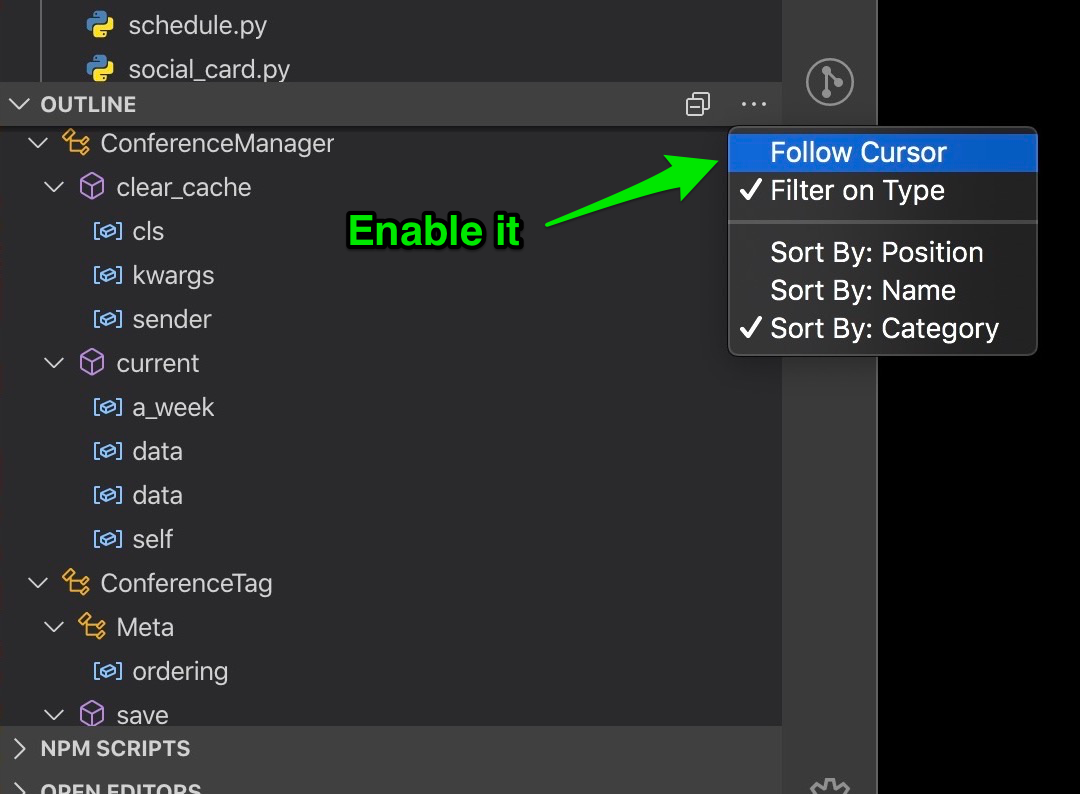 Outline: Follow Cursor