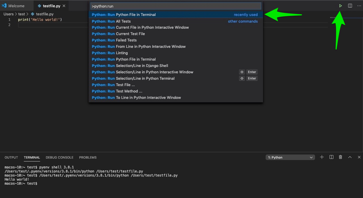 Run file in Terminal