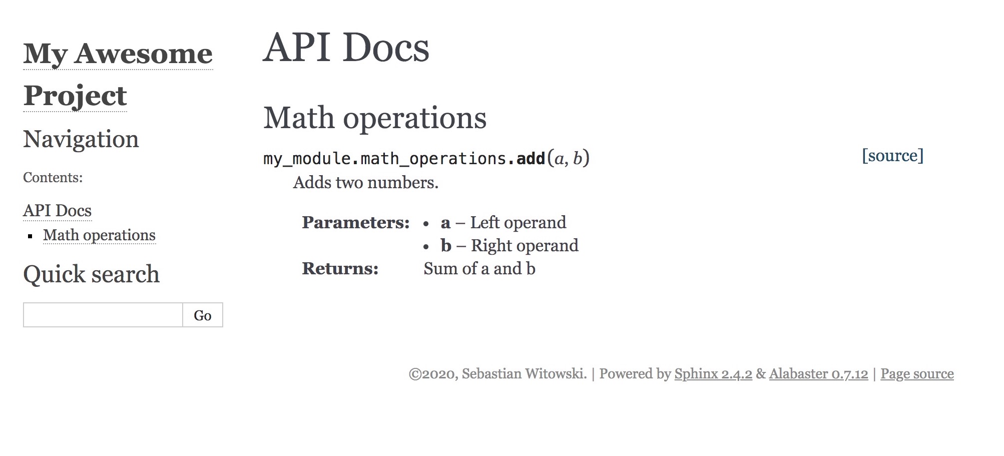 API documentation